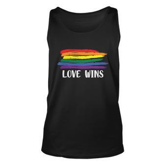 Love Wins Lgbt Gay Pride Lesbian Bisexual Ally Quote V2 Unisex Tank Top - Monsterry UK