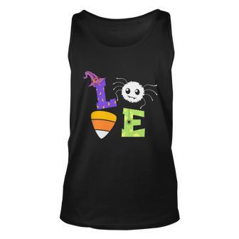 Love Witch Hat Halloween Quote Unisex Tank Top - Monsterry