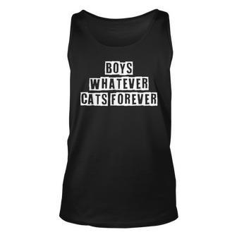 Lovely Funny Cool Sarcastic Boys Whatever Cats Forever Unisex Tank Top - Thegiftio UK