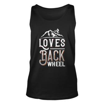 Loves Back Wheel Mtb Mountain Bike Cycling Dad Unisex Tank Top - Thegiftio UK