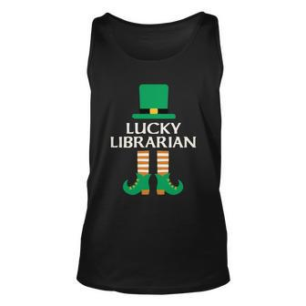 Lucky Librarian St Patricks Day Leprechaun Book Lover Read Gift Graphic Design Printed Casual Daily Basic Unisex Tank Top - Thegiftio UK