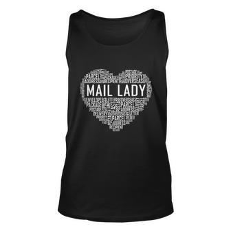 Mail Lady Heart Postal Office Worker Woman Unisex Tank Top - Thegiftio UK
