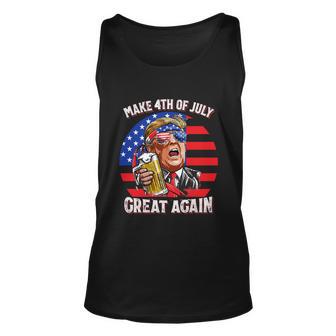 Make 4Th Of July Great Again Trump Ing Beer Patriotic Cool Gift Unisex Tank Top - Monsterry CA