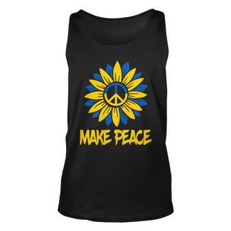 Make Peace Ukraine Strong Sunflower Unisex Tank Top - Monsterry AU