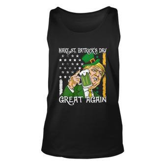 Make St Patricks Day Great Again Trump Leprechaun Us Flag Gift Graphic Design Printed Casual Daily Basic Unisex Tank Top - Thegiftio UK
