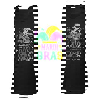 Mardi Gras T Mardi Gras 2022 Beads Mask Feathers V2 Men Women Tank Top Graphic Print Unisex - Thegiftio