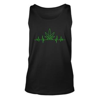 Marijuana Leaf Heartbeat Unisex Tank Top - Monsterry UK