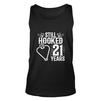 Married 21 Years Fishing Couple 21St Wedding Anniversary Unisex Tank Top - Monsterry UK