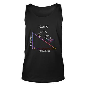 Math I Found X Funny Gift Funny Math School Mathematics Pun Gift Unisex Tank Top - Monsterry CA