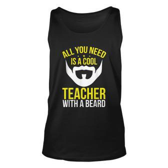 Math Teacher With A Beard Grade School Bearded Teacher Unisex Tank Top - Thegiftio UK