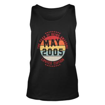 May 2005 Birthday The Year Of Being Awesome Gift Graphic Design Printed Casual Daily Basic Unisex Tank Top - Thegiftio UK