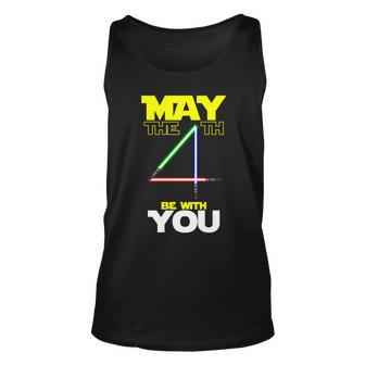 May The 4Th Be With You Lightsaber Tshirt Unisex Tank Top - Monsterry DE
