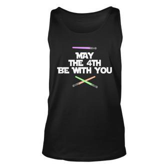 May The 4Th Be With You Lightsabers Unisex Tank Top - Monsterry