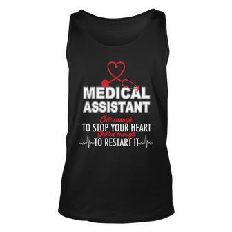 Medical Assistant Cute Enough To Stop Your Heart Unisex Tank Top - Thegiftio UK