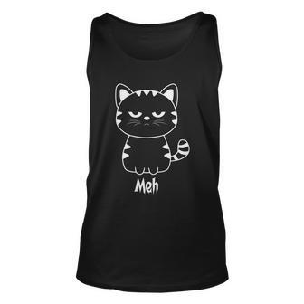 Meh Cat Halloween Quote Unisex Tank Top - Monsterry DE