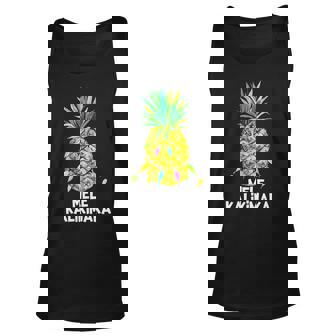 Mele Kalikimaka Pineapple Christmas Lights Unisex Tank Top - Thegiftio UK