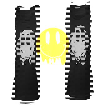 Melting Yellow Smile Funny Smiling Melted Dripping Face Cute Men Women Tank Top Graphic Print Unisex - Thegiftio