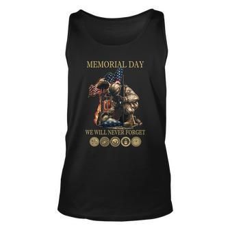 Memorial Day We Will Never Forget Veteran Day Soldier Unisex Tank Top - Monsterry