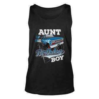 Mens Aunt Of The Birthday Boy Monster Truck Birthday Gift Unisex Tank Top - Monsterry DE