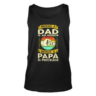 Mens Being A Dad Is An Honor Being A Papa Is Priceless V2 Men Women Tank Top Graphic Print Unisex - Thegiftio UK