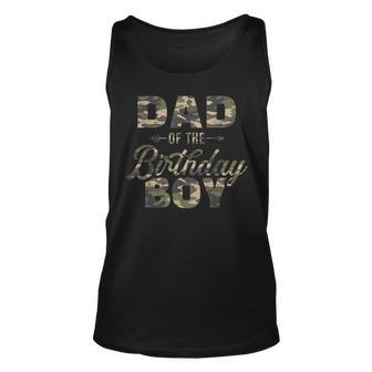 Mens Dad Of The Birthday Boy Dad Camo Matching Family Party Men Women Tank Top Graphic Print Unisex - Thegiftio UK