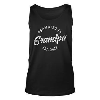 Mens Fathers Day 2022 For New Grandpa Promoted To Grandpa 2023 Mothers Day Unisex Tank Top - Thegiftio UK
