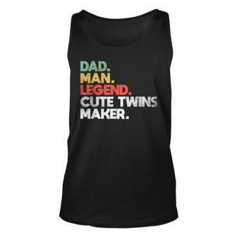 Mens Funny Dad Of Twins Cute Twins Maker Daddy Of Twins 2022 Men Women Tank Top Graphic Print Unisex - Thegiftio UK