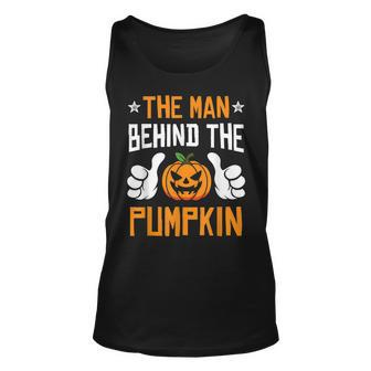 Mens Funny Halloween The Man Behind The Pumpkin Baby Shower Gift Men Women Tank Top Graphic Print Unisex - Thegiftio UK
