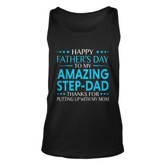 Mens Happy Fathers Day For Amazing Step Dad Funny Fathers Gift Graphic Design Printed Casual Daily Basic Unisex Tank Top - Thegiftio UK