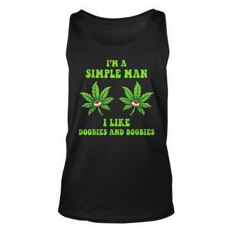 Mens Im A Simple Man I Like Doobies And Boobies Cannabis Weed Men Women Tank Top Graphic Print Unisex - Thegiftio UK
