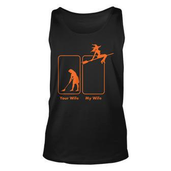 Mens My Wife Your Wife Witch Funny Halloween T Unisex Tank Top - Seseable