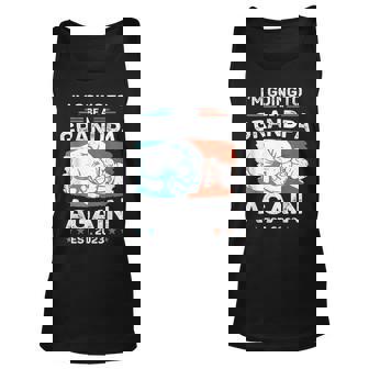 Mens Promoted To Grandpa Again Est 2023 Pregnancy Announcement Men Women Tank Top Graphic Print Unisex - Thegiftio