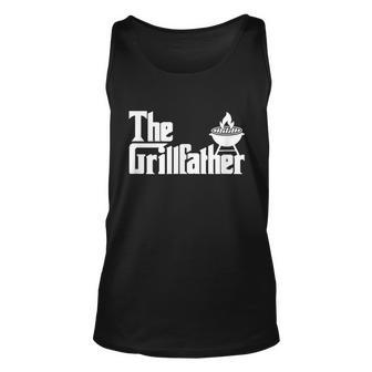 Mens The Grillfather Funny Grilling Grill Father Dad Grandpa Bbq Unisex Tank Top - Monsterry DE