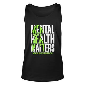 Mental Health Matters Green Ribon Mental Health Awareness Unisex Tank Top - Thegiftio UK