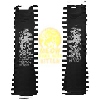 Meow Down Here Kitten Halloween Quote V2 Unisex Tank Top - Thegiftio
