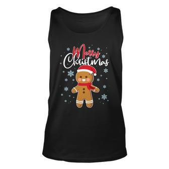 Merry Christmas Gingerbread Unisex Tank Top - Monsterry