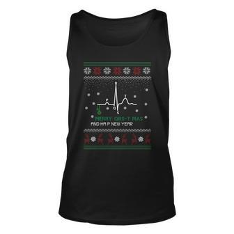Merry Qrst Mas And Happy New Year Ugly Christmas Sweater Graphic Design Printed Casual Daily Basic Unisex Tank Top - Thegiftio UK