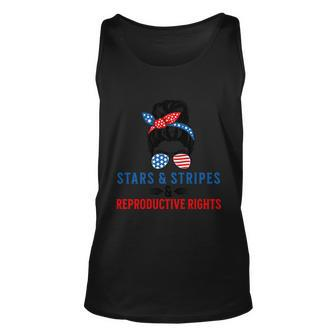 Messy Bun American Flag Stars Stripes Reproductive Rights Gift Unisex Tank Top - Monsterry DE