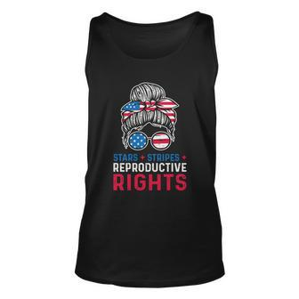 Messy Bun American Flag Stars Stripes Reproductive Rights Gift V2 Unisex Tank Top - Monsterry DE