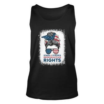 Messy Bun American Flag Stars Stripes Reproductive Rights Gift V3 Unisex Tank Top - Monsterry UK