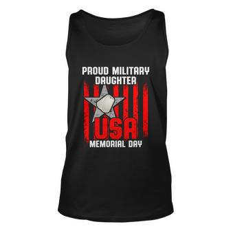 Military Daughter Freedom Memorial Day Funny Gift Unisex Tank Top - Monsterry UK