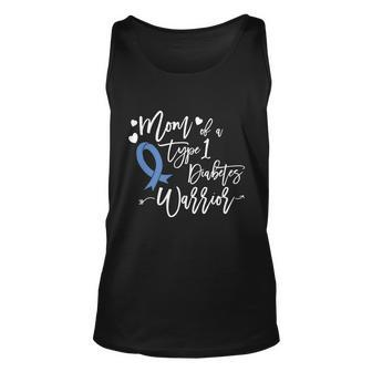 Mom Of A Type1 Diabetes Warrior T1 Gift For Mother Ribbon Graphic Design Printed Casual Daily Basic Unisex Tank Top - Thegiftio UK