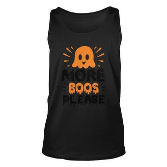 More Boos Please Boo Ghost Halloween Quote Unisex Tank Top - Monsterry AU