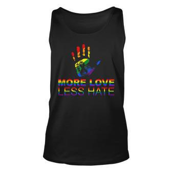 More Love Less Hate Gay Pride Lgbt Essential Men Women Tank Top Graphic Print Unisex - Thegiftio UK