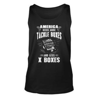 More Tackle Boxes - Less X Boxes Unisex Tank Top - Seseable