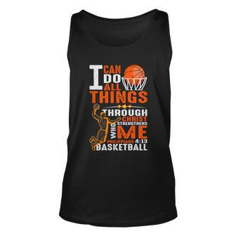 Motivational Basketball Christianity Quote Christian Basketball Bible Verse Unisex Tank Top - Monsterry AU