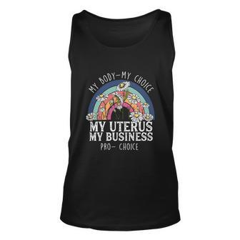 My Body Choice Mind Your Own Uterus Shirt Floral V2 Unisex Tank Top - Monsterry