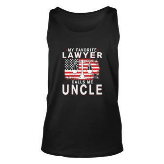 My Favorite Lawyer Calls Me Uncle Funny Fathers Day Graphic Design Printed Casual Daily Basic Unisex Tank Top - Thegiftio UK