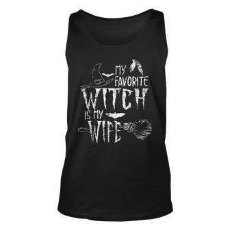 My Favorite Witch Is My Wife Halloween Witch Unisex Tank Top - Seseable