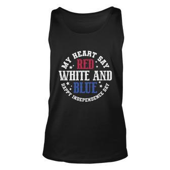 My Heart Beats Red White And Blue Plus Size Shirt For Men Women Family Unisex Unisex Tank Top - Monsterry UK